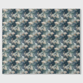 Papier Cadeau Bêta poisson bleu blanc (Plat)