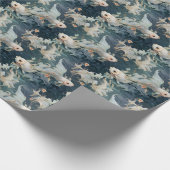 Papier Cadeau Bêta poisson bleu blanc (Coin)