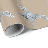 Papier Cadeau Béton bleu-gris (Coin rond)
