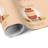 Papier Cadeau Beurre d'arachide mignonne (Coin rond)