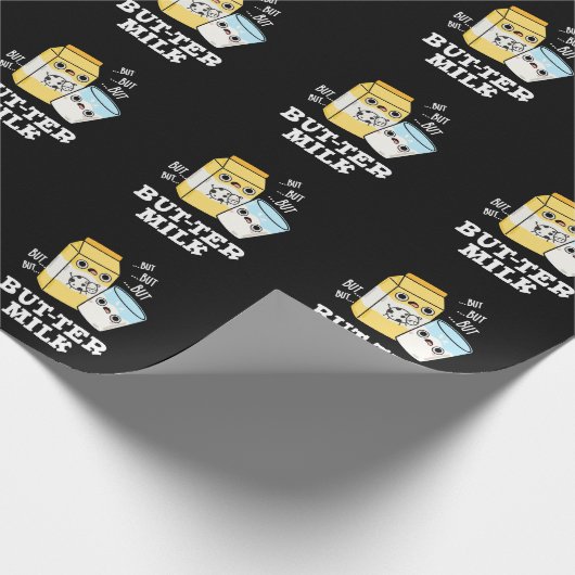 Papier Cadeau Beurre Lait Drôle Nourriture Laitier Jeu Basse BG (Coin)