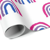 Papier Cadeau Bi Bisexual Pride Crayon Peint Arc-en-ciel (Coin rond)