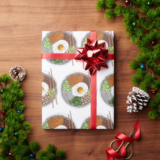 Papier Cadeau Bibimbap Cuisine coréenne Cuisine Cuisine Riz Egg (Cadeau de vacances)