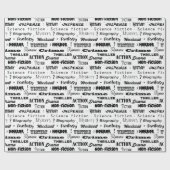 Papier Cadeau Bibliothécaire Anglais Enseignant Noir et Blanc (Plat)