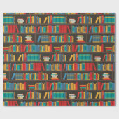 Papier Cadeau Bibliothèque de lecture d'amour (Plat)