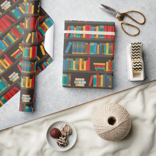 Papier Cadeau Bibliothèque Lecture amour (Artisanat)