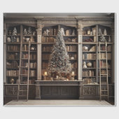 Papier Cadeau Bibliothèque Wintery Elegant (Plat)