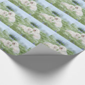 Papier Cadeau Bichon Frise Bleuets (Coin)