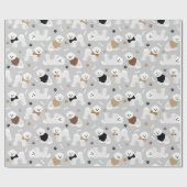 Papier Cadeau Bichon Frise Bones and Paws Grey (Plat)