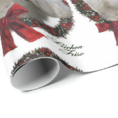 Papier Cadeau Bichon Frise Christmas (Coin rond)