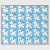 Papier Cadeau Bichon frise dog dessin animé (Plat)