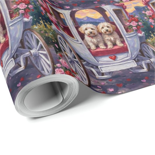 Papier Cadeau Bichon Frise Dog Valentine's Day (Coin rond)