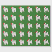 Papier Cadeau Bichon Frise Noël (Plat)