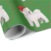 Papier Cadeau Bichon Frise Noël (Coin rond)