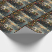 Papier Cadeau Bichon Frise Noël Festive Voyage (Coin)