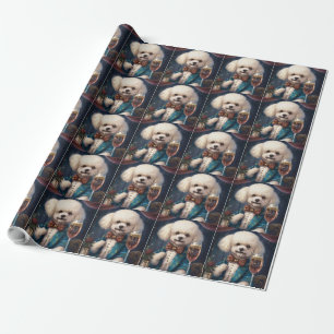 Papier Cadeau Bichon Frise Nouvel An