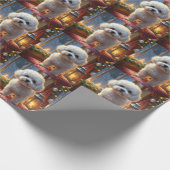 Papier Cadeau Bichon Frise With Christmas Lights Holiday (Coin)