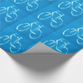 Papier Cadeau Bicyclette Bleu Blanc, Vélos Bicyclette Signal (Coin)