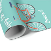 Papier Cadeau Bicyclette mignonne Enfants Vélo Anniversaire Fête (Coin rond)