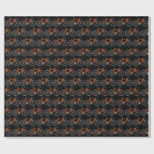 Papier Cadeau bicyclette orange sur papier d'emballage noir (Plat)