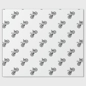 Papier Cadeau Bicyclette tirée par la main simple en noir et (Plat)