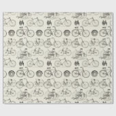 Papier Cadeau Bicyclettes vintages (Plat)