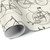 Papier Cadeau Bicyclettes vintages (Coin rond)