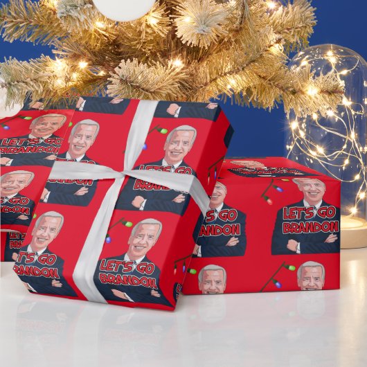 PAPIER CADEAU BIDEN ALLONS BRANDON CHRISTMAS WRAPPING PAPIER (Vacances)