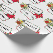 Papier Cadeau Biden Harris Festif Noël Floral Ticket (Coin)