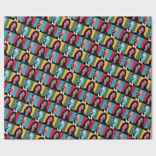 Papier Cadeau Biden Harris Pop Art (Plat)