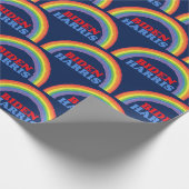 Papier Cadeau Biden Harris Rainbow Cute Democte Political (Coin)