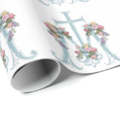 Papier Cadeau Bienheureuse Vierge Marie Religieuse Marian Cross  (Coin rond)