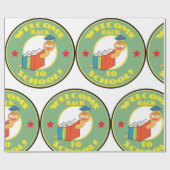 Papier Cadeau Bienvenue Retour À L'École Bookworm (Plat)