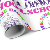 Papier Cadeau Bienvenue Retour À L'École Drôle Enseignant Amour (Coin rond)