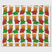 Papier Cadeau Bière de Noël (Plat)