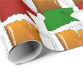 Papier Cadeau Bière de Noël (Coin rond)