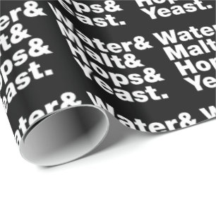 Papier Cadeau Bière = Eau & Malt & Hops & Yeast.