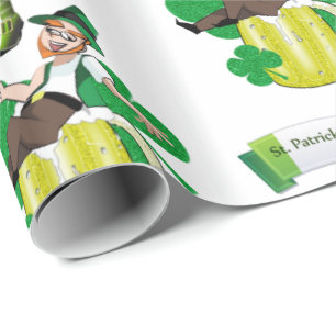 Papier Cadeau Bière en papier de la Saint-Patrick