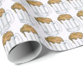 Papier Cadeau Bière Mug Boire Bières Imprimer Pub Oktoberfest (Coin rond)