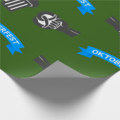 Papier Cadeau Bière Oktoberfest Et Pretzel