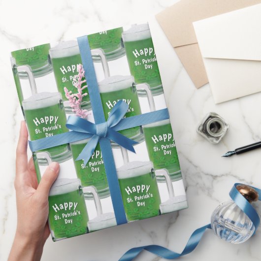 Papier Cadeau Bière verte de la Saint-Patrick (Cadeaux)