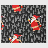 Papier Cadeau bières amusantes santa claus (Plat)