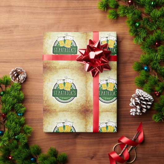Papier Cadeau Bières de la Saint-Patrick (Cadeau de vacances)