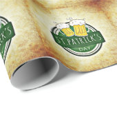 Papier Cadeau Bières de la Saint-Patrick (Coin rond)