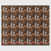 Papier Cadeau Biewer Terrier Chiot Automne Citrouille délice (Plat)
