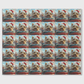 Papier Cadeau Biewer Terrier Dog Roller Coaster Noël  (Plat)