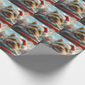 Papier Cadeau Biewer Terrier Dog Roller Coaster Noël  (Coin)