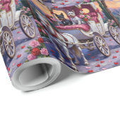 Papier Cadeau Biewer Terrier Dog Valentine's Day (Coin rond)