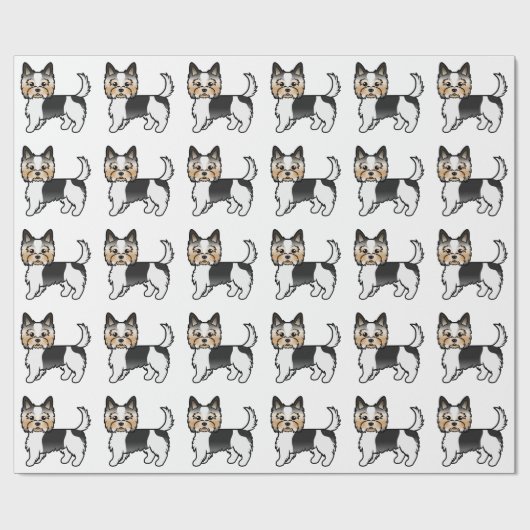 Papier Cadeau Biewer Terrier Yorkshire Terrier Cute Chien Motif (Plat)