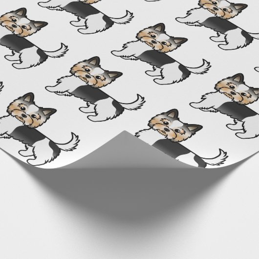 Papier Cadeau Biewer Terrier Yorkshire Terrier Cute Chien Motif (Coin)